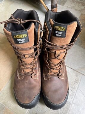 Keen Brown and Black Men's Utility Work Boots